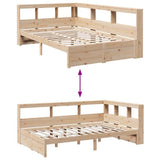 Bookcase Bed without Mattress 120x200 cm Solid Wood Pine 3324354