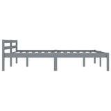 Bed Frame Grey Solid Pine Wood, Plywood Super King Durable 283201