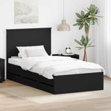 Bed Frame with Drawer Black 100 x 200 cm Engineer Wood 3411146