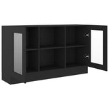 Vitrine Black Engineered wood, glass 120 cm x 30.5 cm x 70 cm 802787