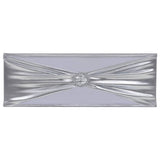 25 pcs Stretchable Chair Band with Diamond Buckle Silver 133580