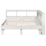 ZNTS Bookcase Bed without Mattress White 160x200cm Solid Wood Pine 3324533