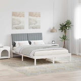 Bed Frame with Headboard White 135 x 190 cm Solid Pine Wood 878903