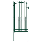 Fence Gate EMMEN with Spikes Steel 104x147 cm Green 146397