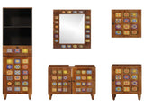 Bathroom Furniture Set with Shelf 5 pcs Walnut Solid Mango Wood 3310093
