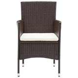 11 Piece Garden Dining Set Poly Rattan Brown 3095932