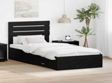 Bed Frame with Headboard Black Oak 90 x 200 cm Engineered Wood 3411684