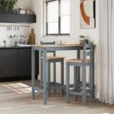 Bar Chairs 2 pcs Grey Solid Wood Pine 4005694