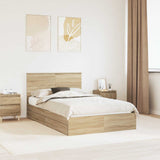 Storage Bed with Drawer Sonoma Oak 120 x 200 cm Engineered Wood 3410814
