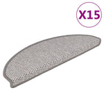 ZNTS Stair Mats Self-adhesive Sisal-Look 15 pcs 65x21x4 cm Platina 326870