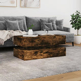 Coffee Table with LED Lights Smoked Oak 90x50x40 cm 839865