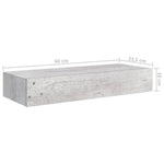 ZNTS Wall-mounted Drawer Shelf Concrete Grey 60x23.5x10cm MDF 330265