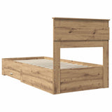 Bed Frame with Drawer Artisan Oak 100 x 200 cm Engineered Wood 3410026