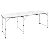 Foldable Camping Table Height Adjustable Aluminium 180 x 60 cm 41326