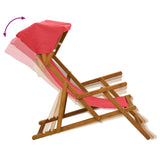 Deck Chair 2 pcs 3 Position Solid Eucalyptus Wood Red 3407807