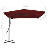Garden Parasol with Steel Pole Bordeaux Red 250x250x230 cm 312514