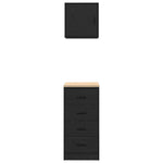 ZNTS Garage Cabinets 2 pcs Black Engineered Wood 3328324