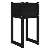Planters 2 pcs Black 40x40x81 cm Solid Wood Pine 822131