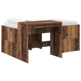 Kids'High Bed Frame with Desk Old Wood Engineered Wood 3422673