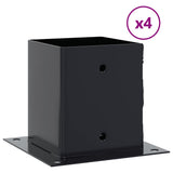 Post Bases Square 4 pcs Anthracite 121x121 mm Powder-coated Steel 42000032