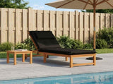 Sunlounger Cushion GEMERT 100% Polyester Black 190 x 50 x 9 cm 947492
