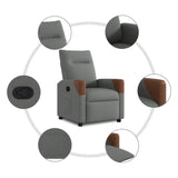 Recliner Chair Dark Grey 69 x 86 x 100 cm Fabric 42020647