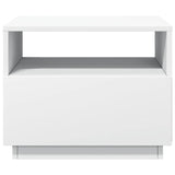 Coffee Table with LED Lights White 50x49x40 cm 839826