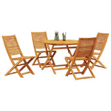 Garden Dining Set Folding 5 pcs Brown Solid Acacia Wood 3375708