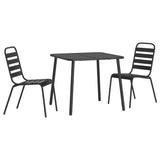Garden Dining Set Anthracite Steel Small Stackable 3187987