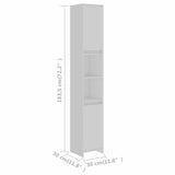 802669 Bathroom Cabinet White 30x30x183,5 cm Engineered Wood