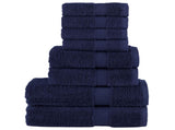 8 Piece Premium Towel Set SOLUND Navy Blue 600 gsm 137541
