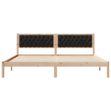Bed Frame with Headboard Black 200 x 200 cm Solid Pine Wood 3394235