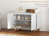 Elegant Storage Sideboard - White/Gold-Tone T3398P343021