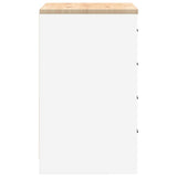 Garage Storage Cabinet White 60x51x85 cm Solid Wood Pine 860598