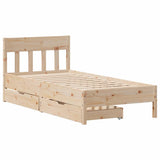 Bed Frame without Mattress 75x190 cm Small Single Solid Wood Pine 3301890