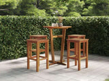 Bar Stool Set of 4 Natural wood 3115989