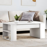 ZNTS Coffee Table White 102x55x42 cm Engineered Wood 831853