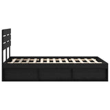 Bed Frame with Headboard Black 120 x 190 cm Solid Pine Wood 3411440