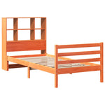 ZNTS Bookcase Bed without Mattress Wax Brown 100x200 cm Solid Wood 3321915