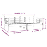 Day Bed Natural Pine Solid Pine Wood Single size 820367