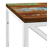 Coffee Table Stainless Steel and Solid Wood Reclaimed 349968