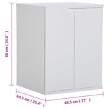 ZNTS Washing Machine Cabinet White 68.5x64.5x88 cm PVC 340986