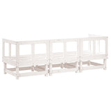 3 Piece Garden Lounge Set White Solid Wood Pine 825416