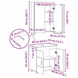 Bathroom Furniture Set TULUM 3 pcs Grey Sonoma 60 x 34 x 63 cm 3398040