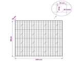 Gabion with 5 mm Wire and 10x10 cm Mesh 200x20x200 cm 3465070