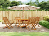 Garden Dining Set Brown Solid Acacia Wood Medium Foldable 3203353