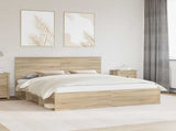 Bed Frame with Headboard Sonoma 180 x 200 cm Solid Pine Wood 3410976