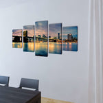 Canvas Wall Print Set Brooklyn Bridge River View 200 x 100 cm 241555