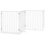 Dog Gate with Door Foldable 10 Panels White 800 cm Poplar Wood 3155567