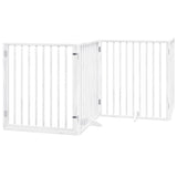 Dog Gate with Door Foldable 10 Panels White 800 cm Poplar Wood 3155567